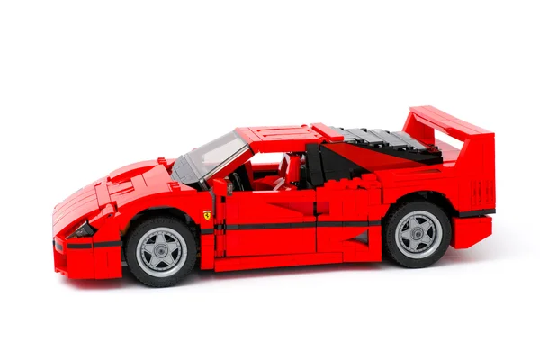 Lego Ferrari F40 car on white background — Stock Photo, Image