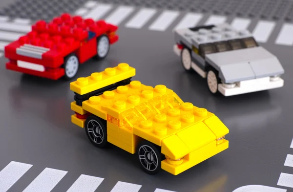 Drei Lego Custom Cars — Stockfoto