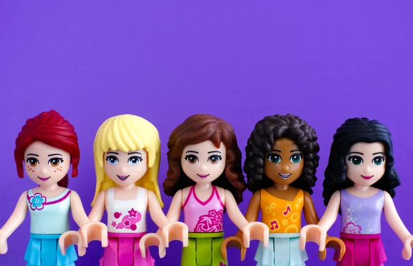 Portrait of Lego friends girl - Andrea, Emma, Mia, Olivia and St — Stock Photo, Image
