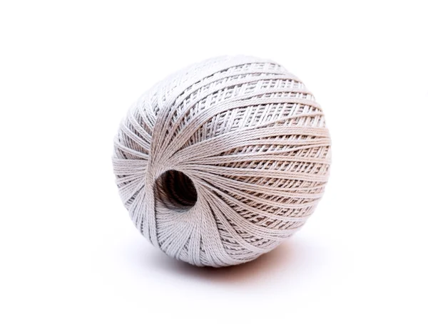 Gray ball of knitting yarn — Stock Photo, Image