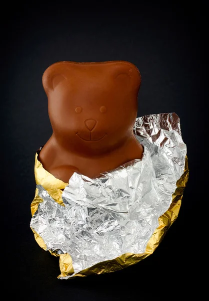 Chocolate Bear in foil — Stock Photo, Image