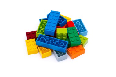 Heap of multicolor Lego Blocks clipart