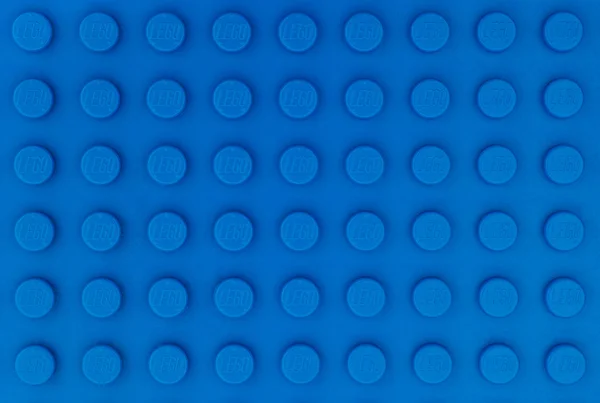 Lego blue baseplate — Stock Photo, Image