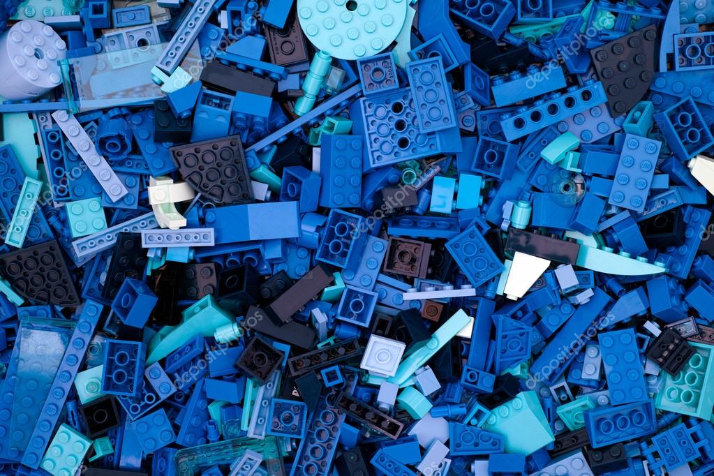 Background of blue Lego blocks, bricks and pieces – Stock ...
