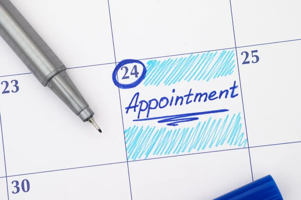 Reminder Appointment in calendar — Stock Photo, Image