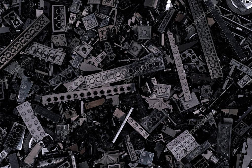 black lego bricks