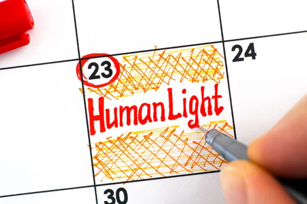 Dedos Mujer Con Pluma Recordatorio Escritura Humanlight Calendario Diciembre —  Fotos de Stock