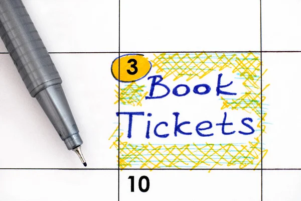 Lembrete Livro Bilhetes Calendário Com Caneta Close — Fotografia de Stock