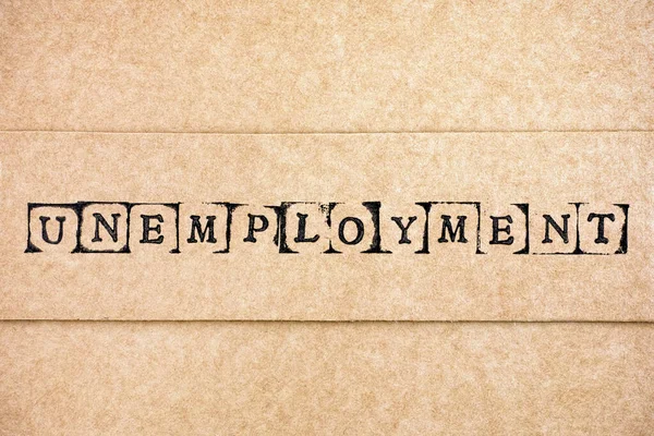 Χάρτινο Χαρτόνι Λέξη Ανεργία Από Μαύρο Αλφάβητο — Φωτογραφία Αρχείου