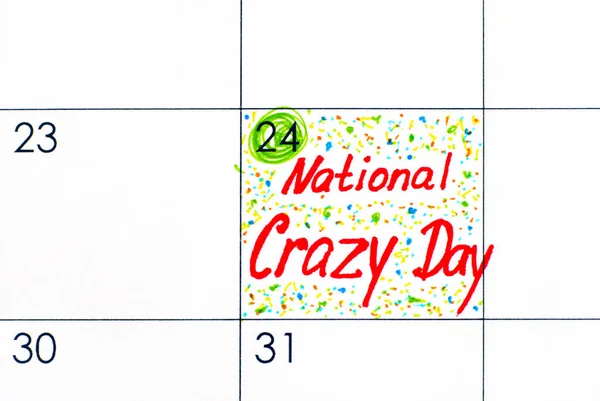 Lembrete National Crazy Day Calendário Outubro — Fotografia de Stock