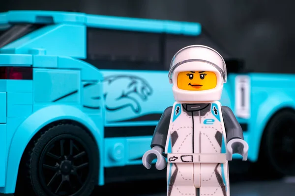 Tambov Orosz Föderáció 2020 Február Lego Jaguar Pace Etrophy Driver — Stock Fotó