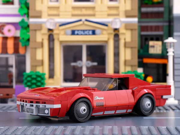 Tambov Federação Russa Julho 2021 Lego 1968 Chevrolet Corvette Carro — Fotografia de Stock