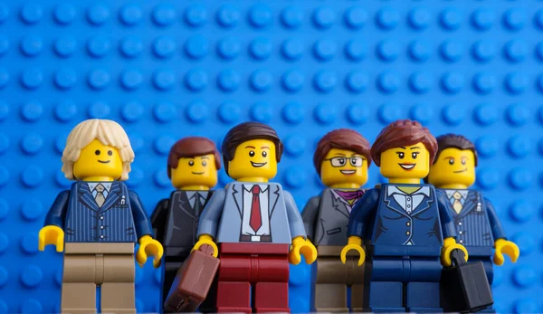 Tambov Russian Federation July 2021 Lego Businesspeople Minifigures Standing Blue — ストック写真