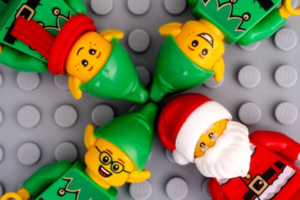 Tambov Russische Federatie Januari 2021 Drie Lego Elfen Santa Clause — Stockfoto