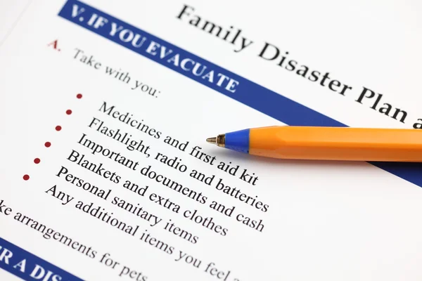 Family Disaster Plan — Stock Photo, Image