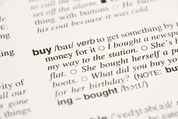 Definição comprar no dicionário — Fotografia de Stock