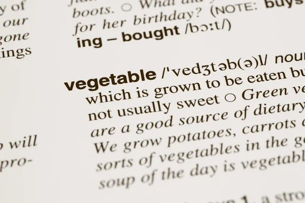Definição palavra vegetal no dicionário — Fotografia de Stock