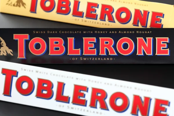 Toblerone csoki bárok. — Stock Fotó