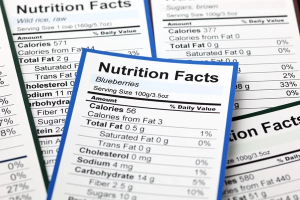 Lots of Nutrition facts — Stock Photo, Image