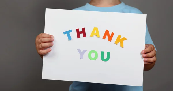 Thank You sign in children's hands — Stock Photo, Image