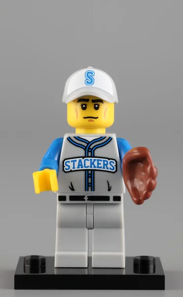 Minifigure LEGO Baseball Fielder — Foto Stock