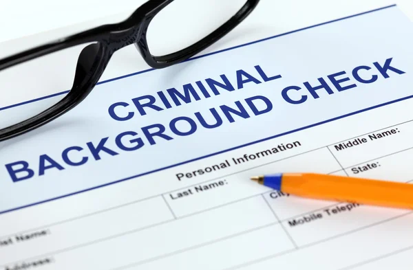 Criminal background check application form — Stock Photo, Image