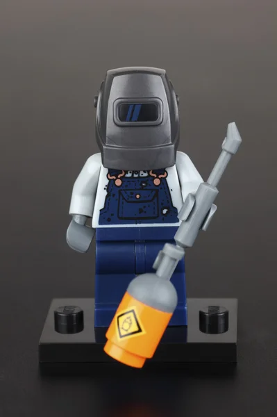 乐高焊机 minifigure — 图库照片