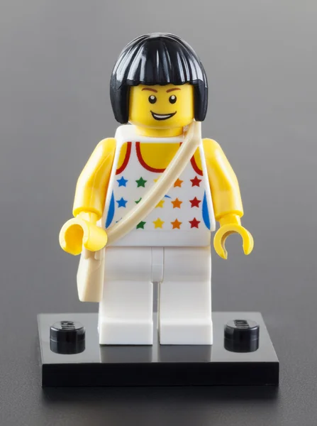 Lego girl with crossbody bag — Stock Photo, Image