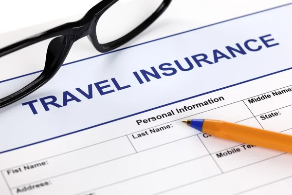 Formular zur Reiseversicherung — Stockfoto