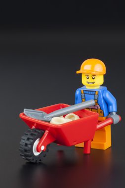 Lego işçi minifigure tezgah ile