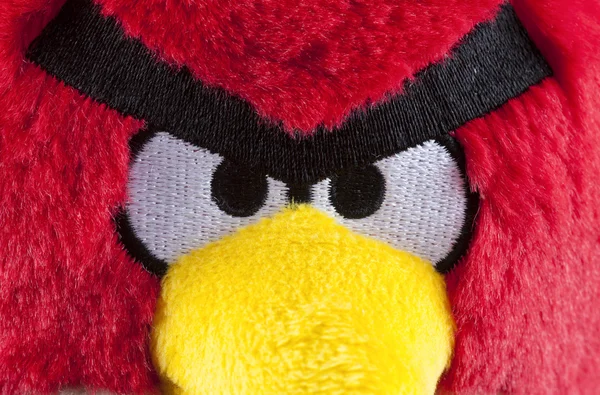 Röd Angry Birds gosedjur Stockbild