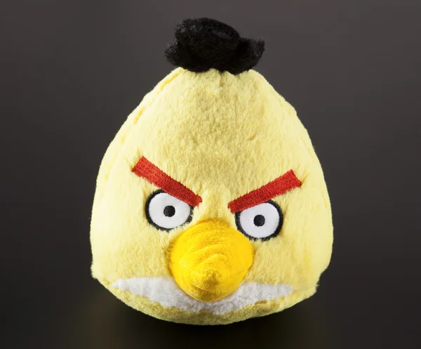 Yellow Angry Birds brinquedo macio — Fotografia de Stock