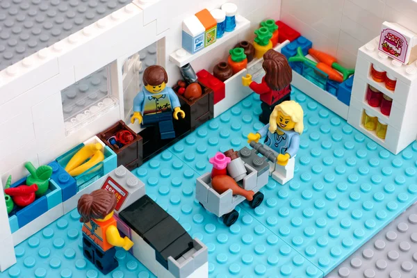Lego-Lebensmittelladen. Maßanfertigung. — Stockfoto