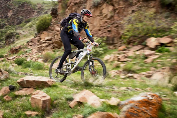 Adventure mountain bike cross-country competition — Stock Photo, Image