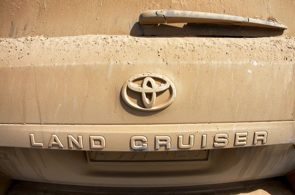 Rear car full of dust — Stock Photo, Image