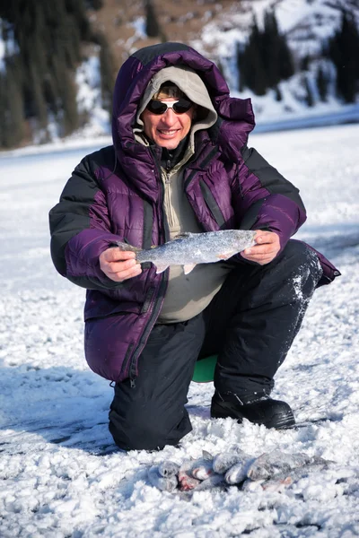 Pescador de hielo — Foto de Stock