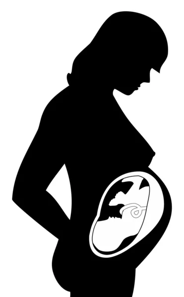 Pregnant Woman and Baby - Illustration — Stock Photo, Image