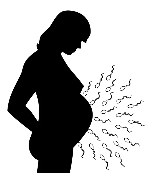 Pregnant woman with sperm — Stock Photo, Image