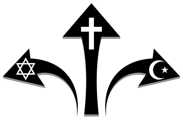 Arrows and religious symbols - Illustration — Stock Photo, Image