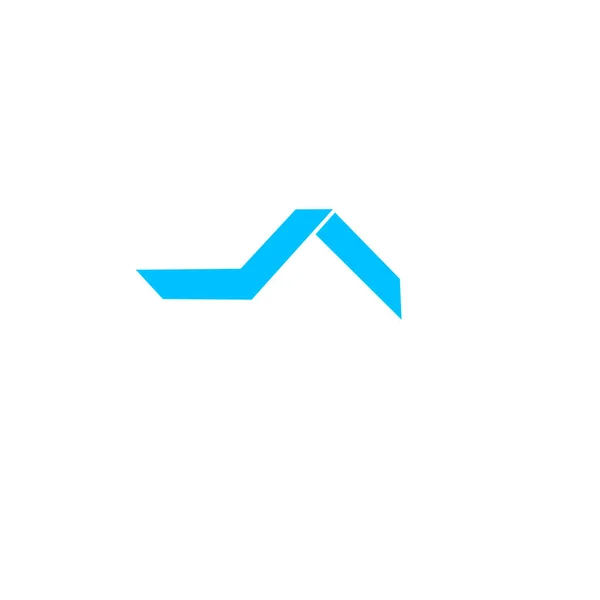 Dach Niebieski Znak Geometric Art Logo Design — Wektor stockowy