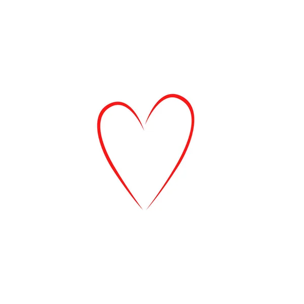 Corazón Rojo Icono Símbolo Arte Blanco — Vector de stock