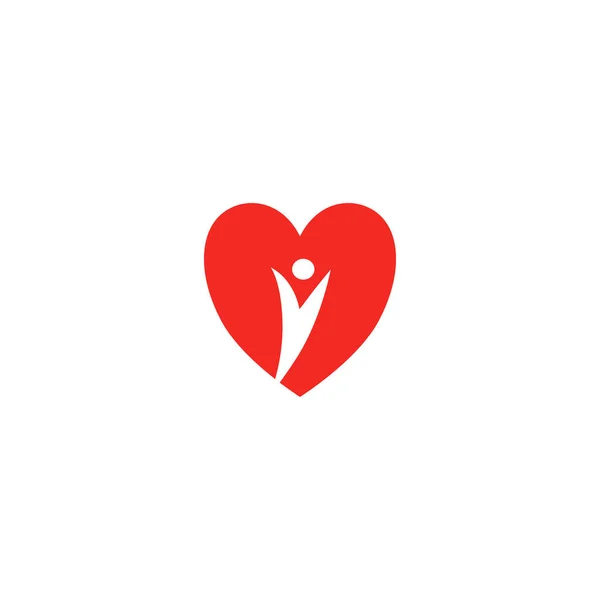 Mensch Herzen Zeichen Symbol Vektor Kunst Illustration Logo Design — Stockvektor