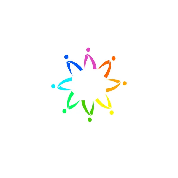 People Crowd Employee Together Sign Symbol Art White — 图库矢量图片