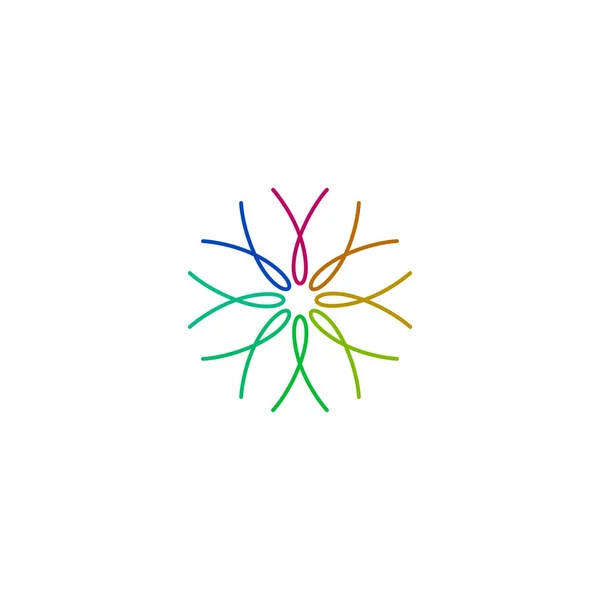 People Crowd Employee Together Sign Symbol Art White — 图库矢量图片