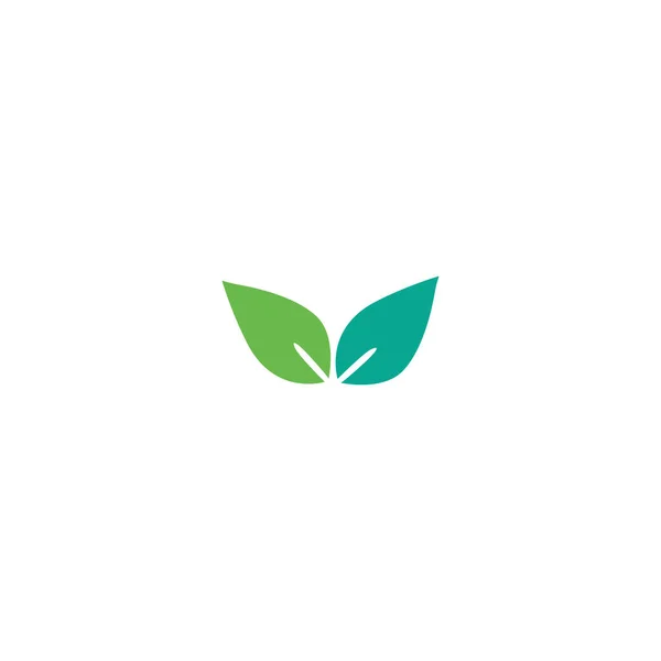 Folhas Verdes Design Arte Ilustração Vintage Logotipo Sinal Branco — Vetor de Stock