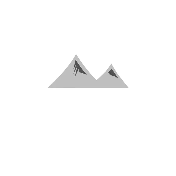 Silberner Berg Logo Zeichen Symbol Kunst Isoliert Auf Weiß — Stockvektor