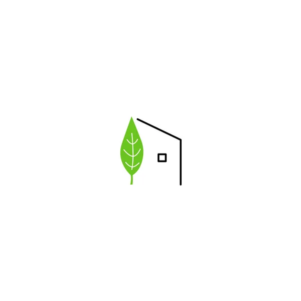 Groen Huis Icon Sign Symbol Geïsoleerd Wit — Stockvector