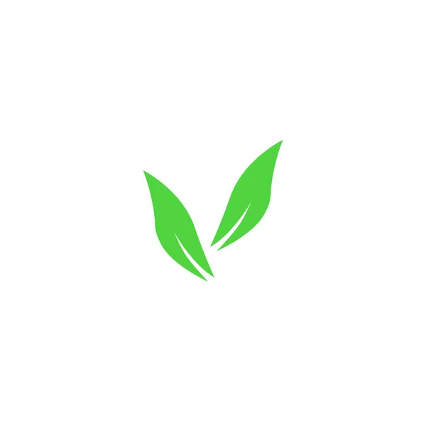 Design Liście Zielonej Sztuki Sign Logo Raw Vegan Isolated Białym — Wektor stockowy