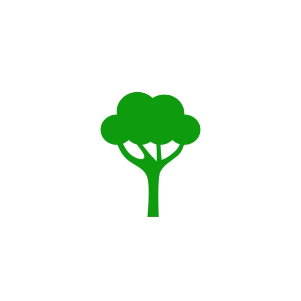 Yeşil Ağaç Çiğ Gıda Sembolü Grafik Tasarım Elementi Beyaz Üzerine — Stok Vektör
