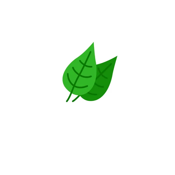 Groene Eco Bladeren Ontwerp Symbool Teken Pictogram Geïsoleerd Wit — Stockvector